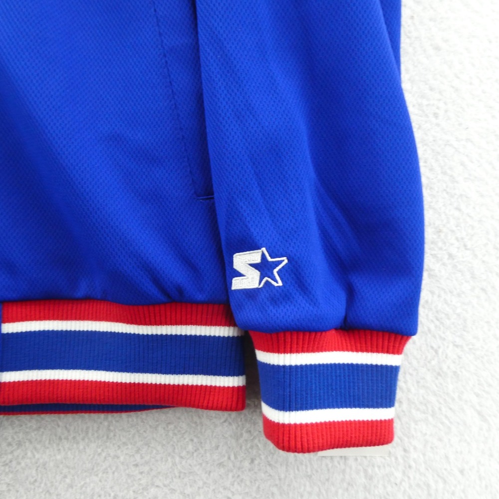 Starter Jacket Mens Large New York Giants Blue Snap Front Varsity Mesh Polyester - Picture 4 of 10